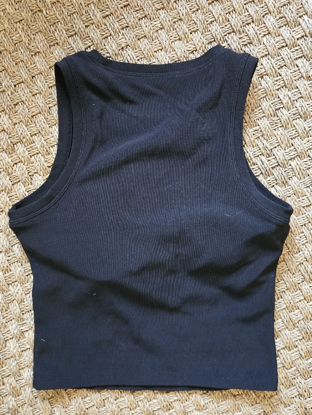 Black Ribbed Crop Tank Women's - Picture 3 of 3